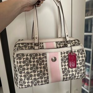 Coach bag- white gray pink